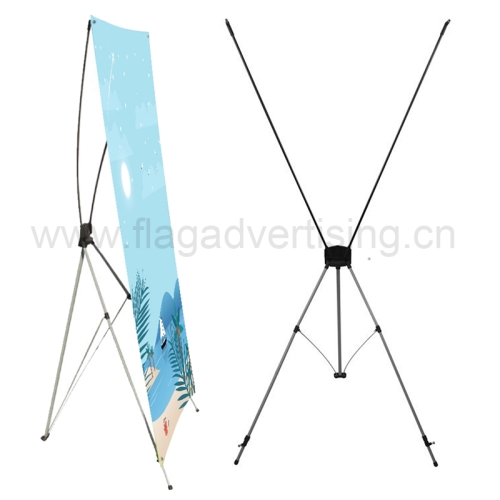 Custom Portable Trade Show Advertising Equipment Display Ox Horn X Banner Stand