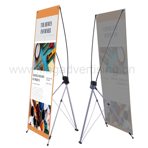 Advertising Portable X Stand Display Banner Korean Style X Banner Stand