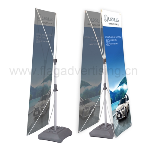 Custom Portable Trade Show Advertising Equipment Display Outdoor Water Base X Banner Stand