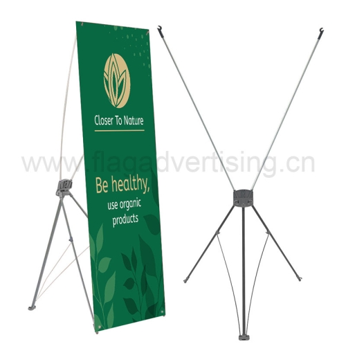 Custom Portable Trade Show Advertising Equipment Display Reinforced Korean X Banner Stand