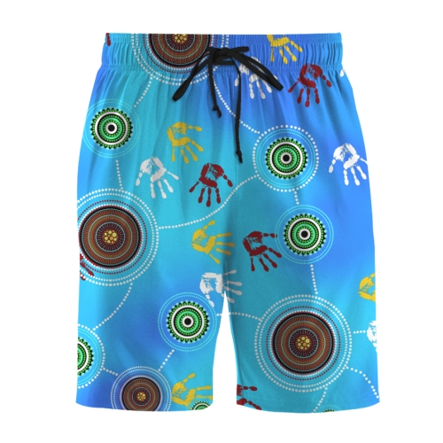 Custom name Aboriginal Naidoc Week Blue Turtle Lizard Combo-Shorts