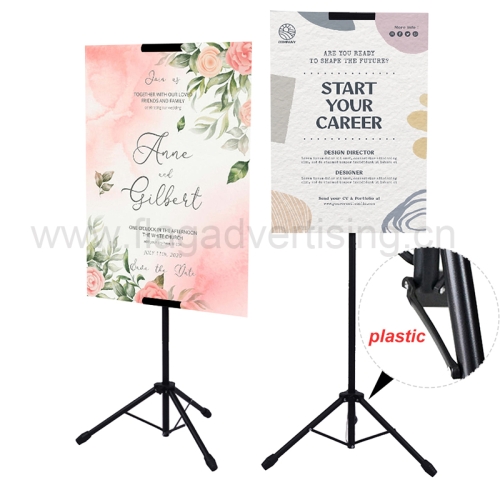 Portable Double-Sided Adjustable Tripod Display Stand with Customized Poster